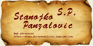 Stanojko Panzalović vizit kartica